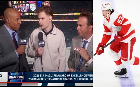 Šmits saņem balvu un atzīst, ka NHL gribētu līdzināties Vācijas izlases kapteinim