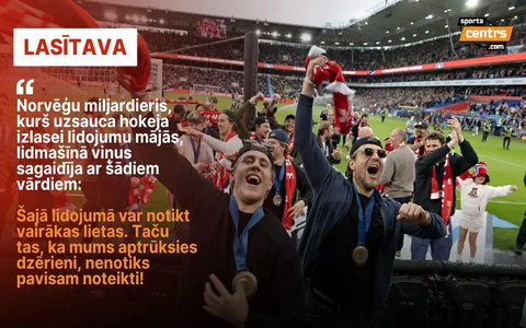 Norvēģija hokeja bronzu ar vietējā miljardiera gādību svin futbola izlases spēlē