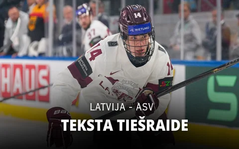 Teksta tiešraide: Latvija pret ASV 1:1 (Noslēgusies otrā trešdaļa)