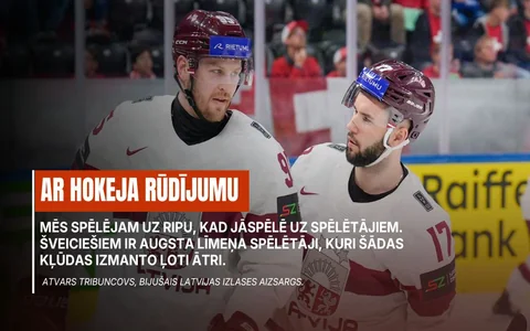 ″Ar hokeja rūdījumu″: Atvars TribuncovslāpaLatvijas robus spēlē pret Šveici